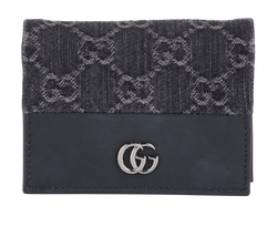 Gucci Marmont GG Supreme Wallet,Denim/Leather,Black,658610.493075,B/DB,3*